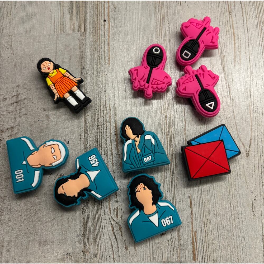 Lot of 9 Squid Games NEW Croc charms for shoes NEW